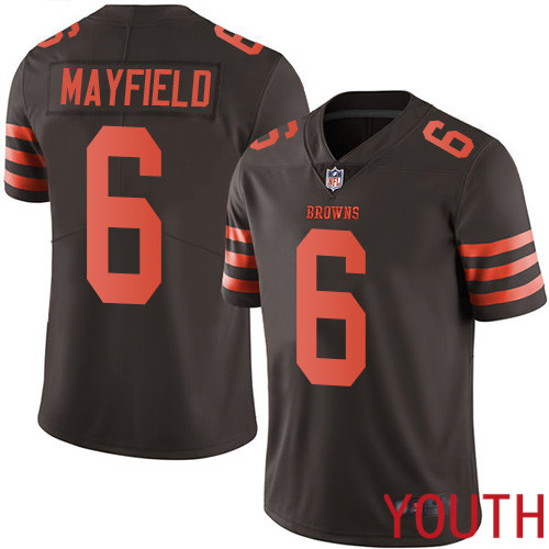 Cleveland Browns Baker Mayfield Youth Brown Limited Jersey #6 NFL Football Rush Vapor Untouchable->women nfl jersey->Women Jersey